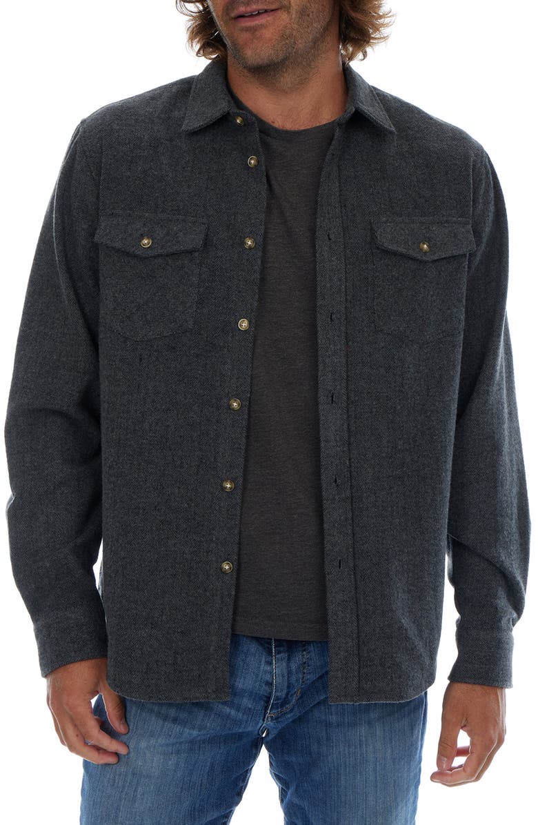 PX Herringbone Stripe Shacket, Main, color, Black