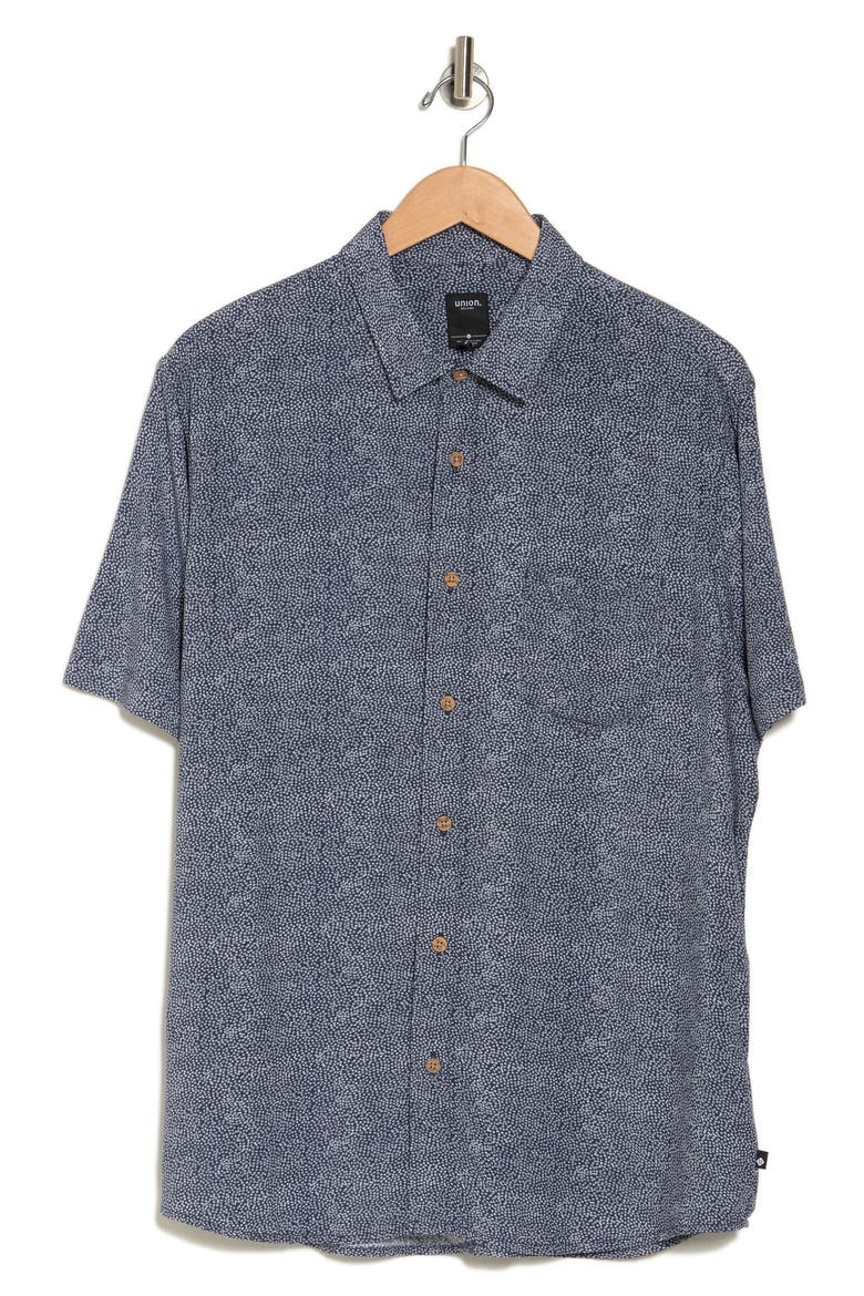 Venice Relaxed Fit Short Sleeve Button-Up Shirt, Alternate, color, TRUE NAVY