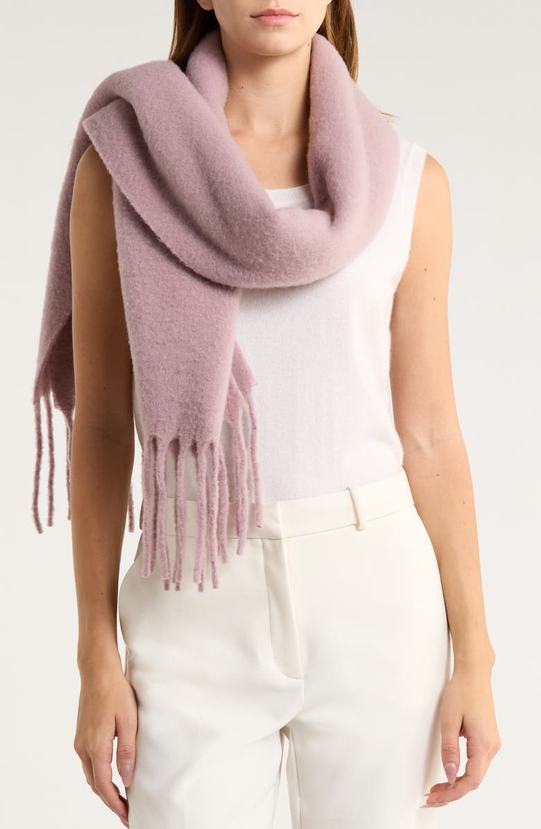 Nordstrom Wool & Alpaca Blend Fringe Scarf, Main, color, Pink Timber