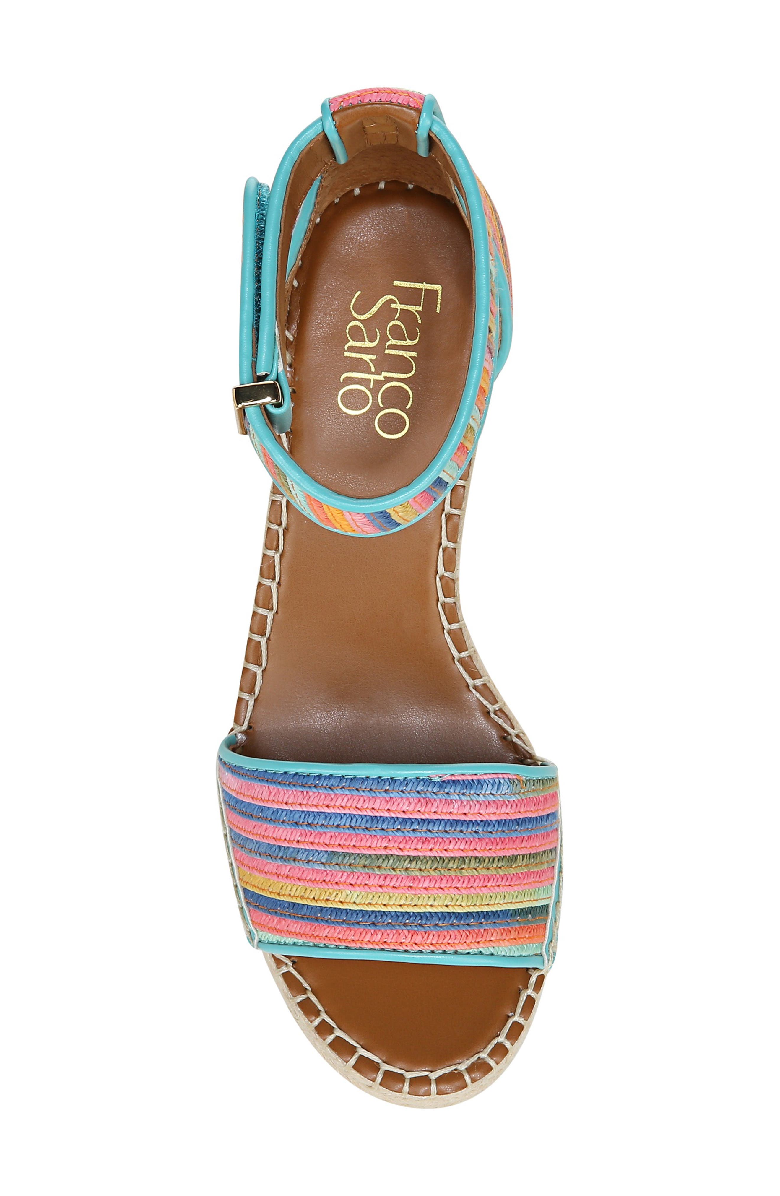 Franco Sarto Clemens Ankle Strap Platform Wedge Sandal, Alternate, color, Multi