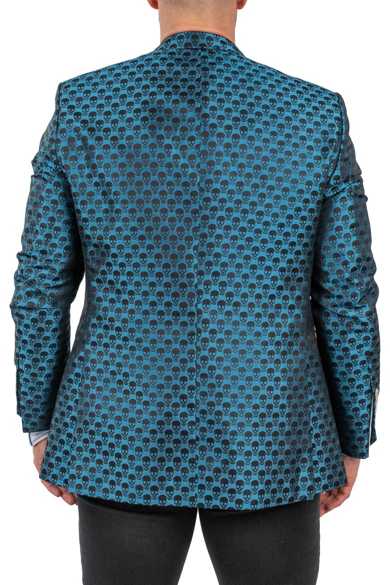 Skullrepeat Blue Jacquard Blazer, Alternate, color, BLUE