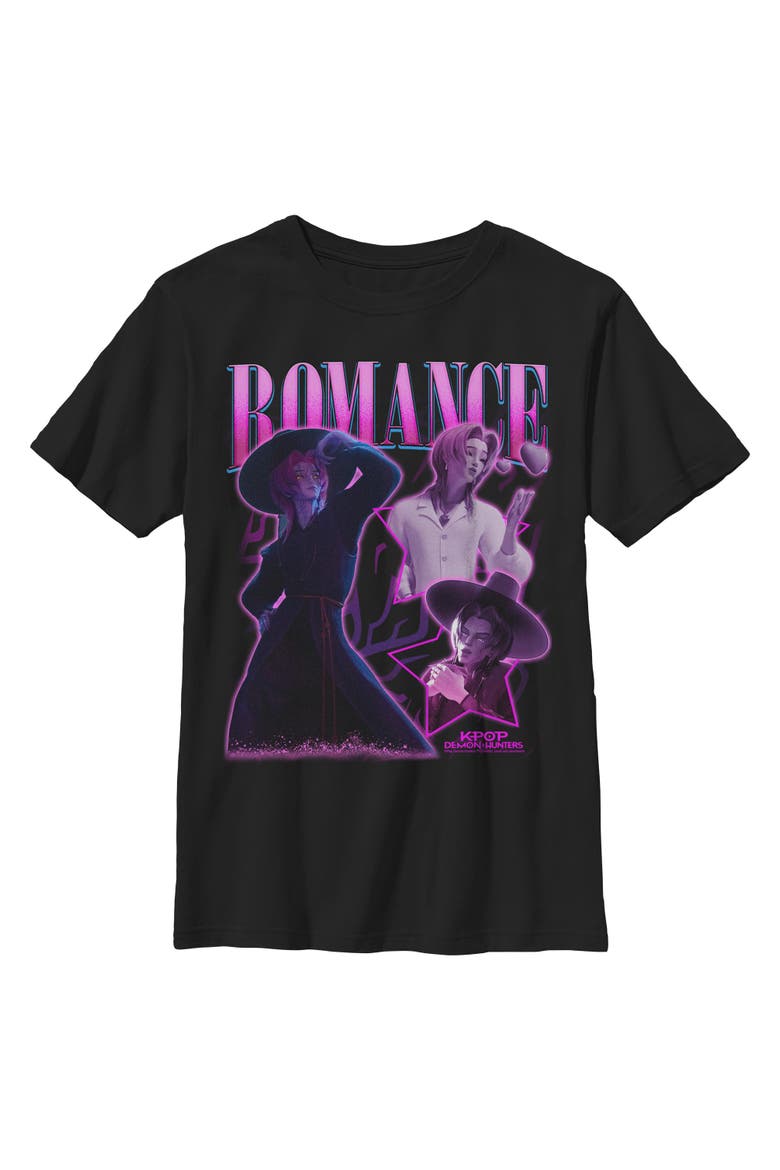 Boys' Romance Saja Collage Graphic Short Sleeve T-Shirt, Main, color, Black