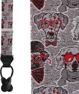 Trafalgar Too Cool For Obiedience School Puppy Silk Button End Suspenders