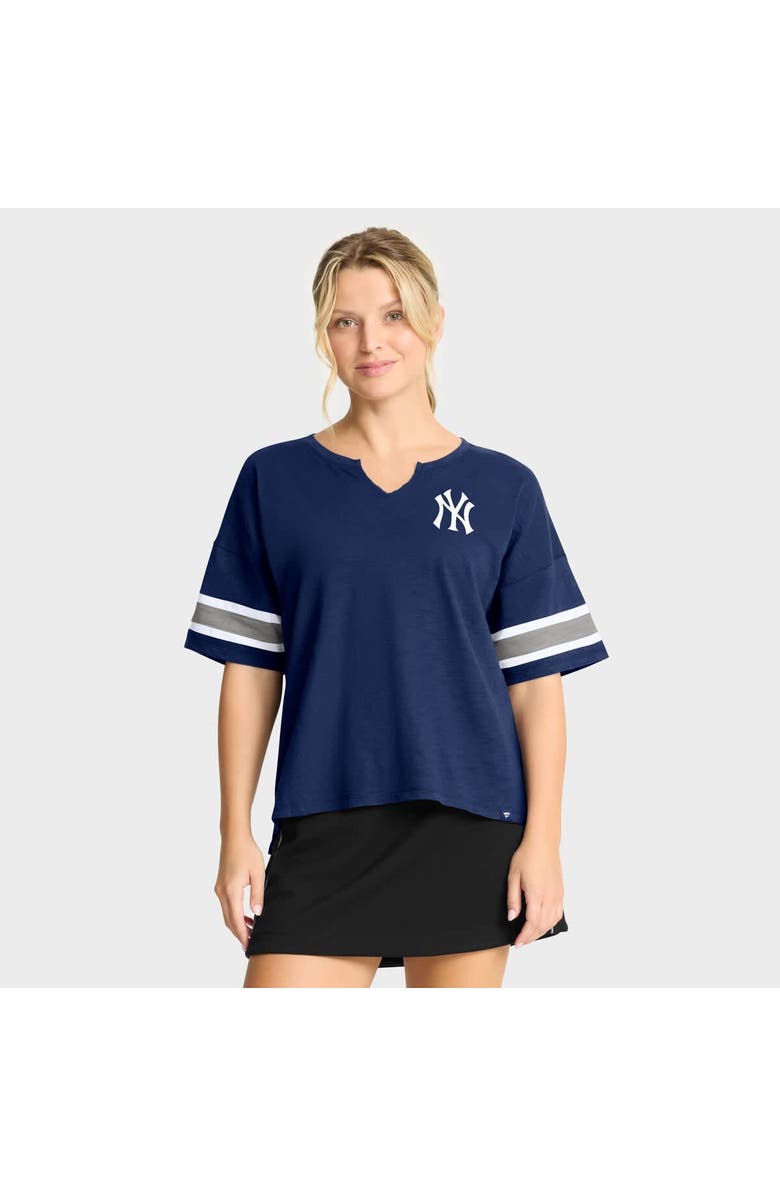 FANATICS Women's Fanatics Navy New York Yankees Curl Route T-Shirt, Main, color, Navy
