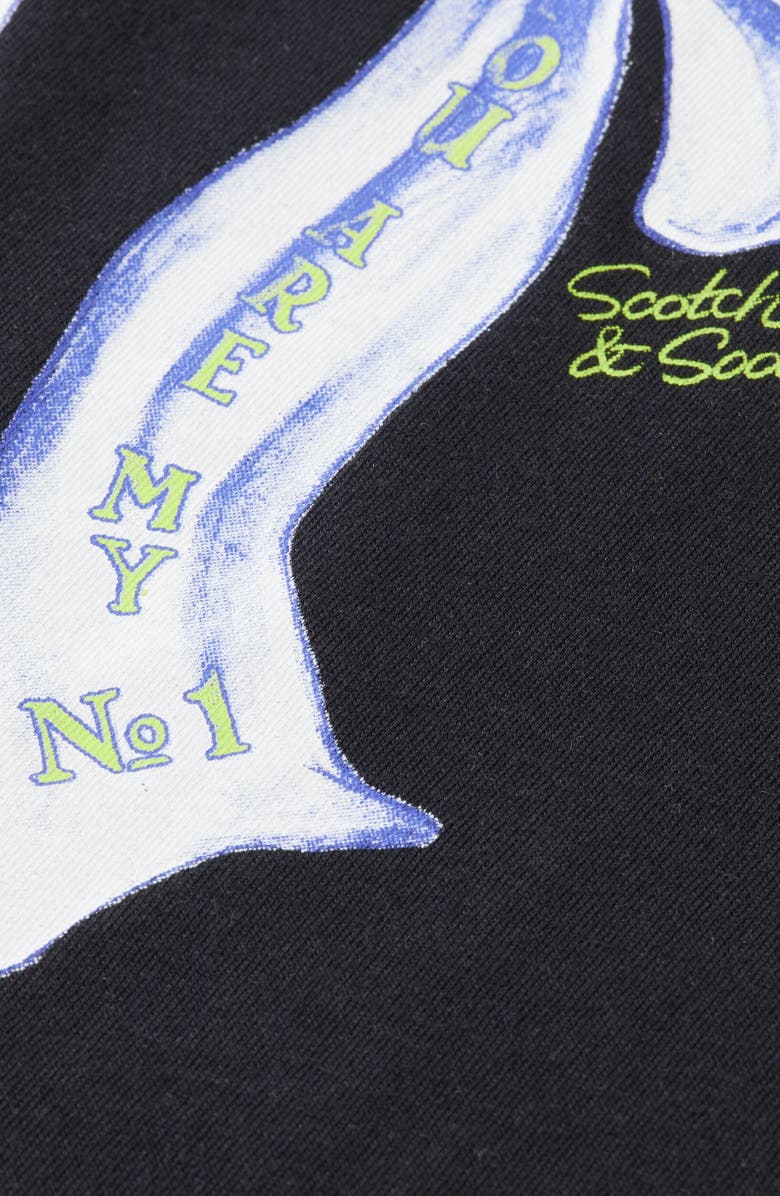 Scotch & Soda Kids' Bow Ruffle Sleeve Cotton T-Shirt, Alternate, color, Anthracite