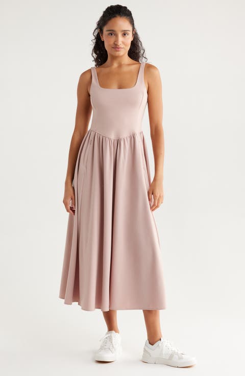 Effortless Square Neck Midi Dress