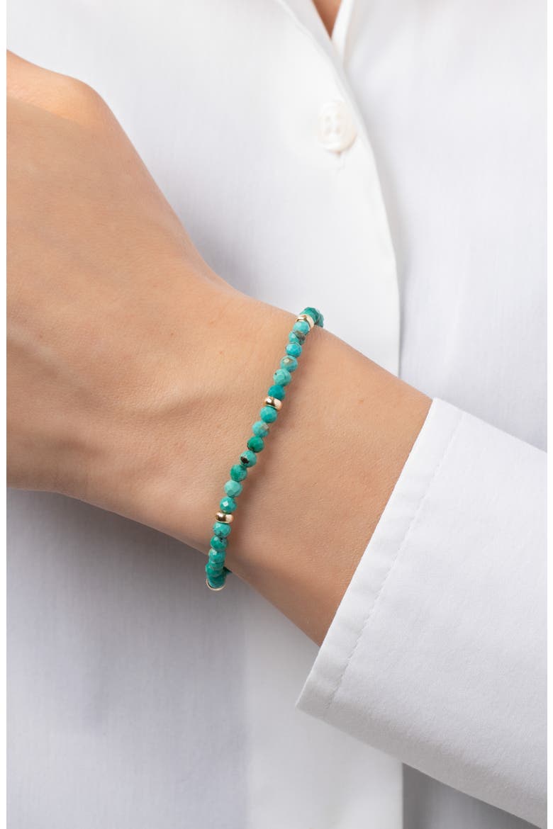 Turquoise & 14K Gold Stretch Beaded Bracelet, Alternate, color, TURQUOISE