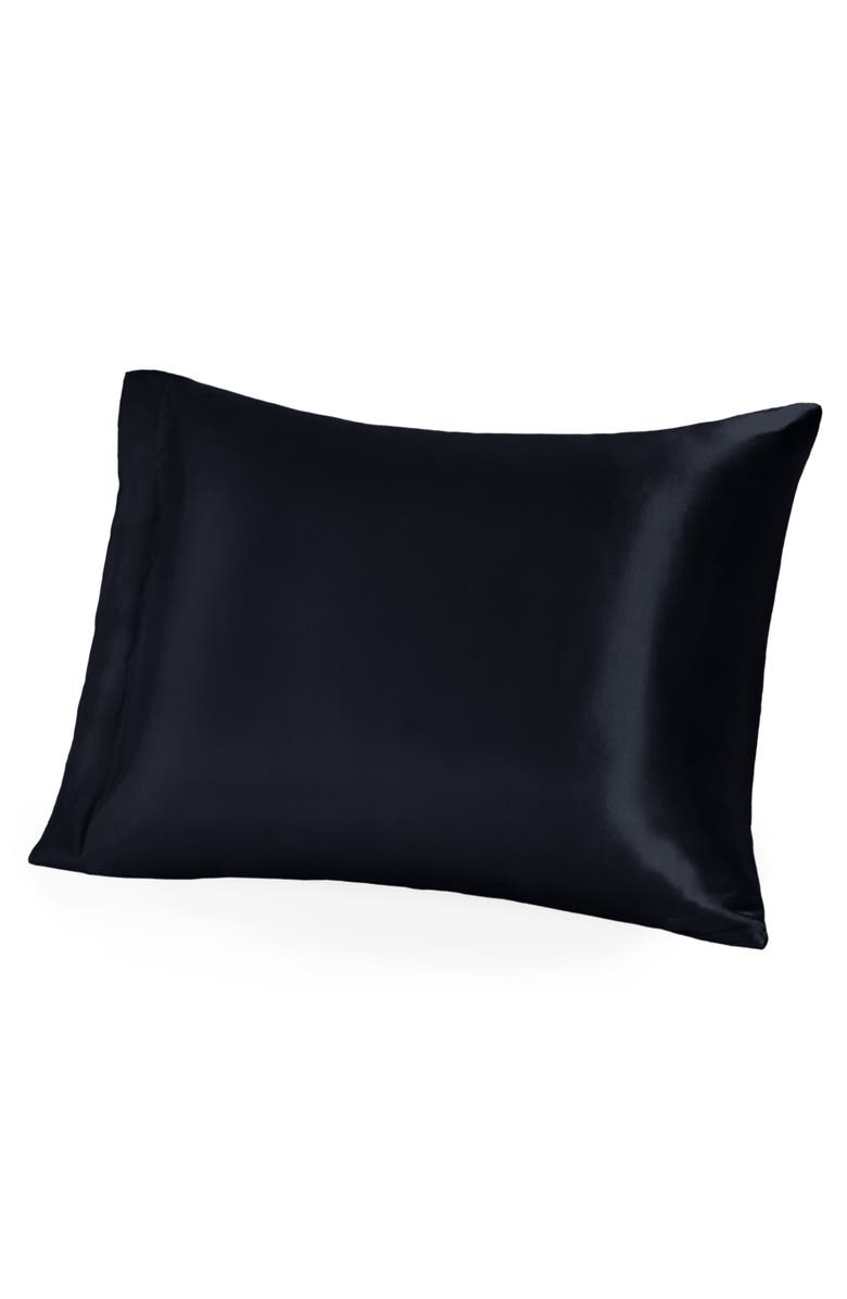 Bare Home 19 Momme 100% Mulberry Silk Pillowcase, Main, color, Black