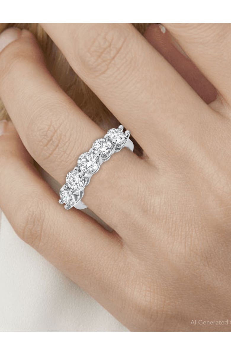 Bliss Diamond 2 Carat 5-Stone Round Lab Grown Diamond Ring 14K Gold, Alternate, color, 14K White Gold