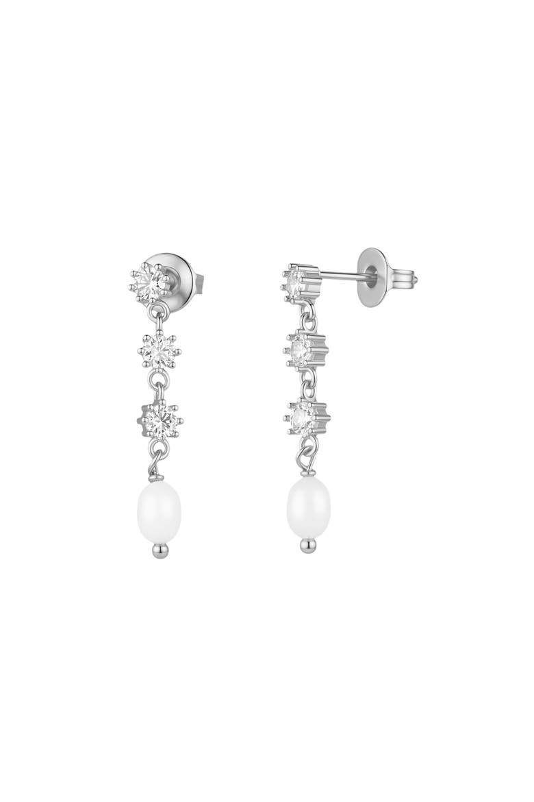 Claudette Drop Earrings, Main, color, Metallic Silver