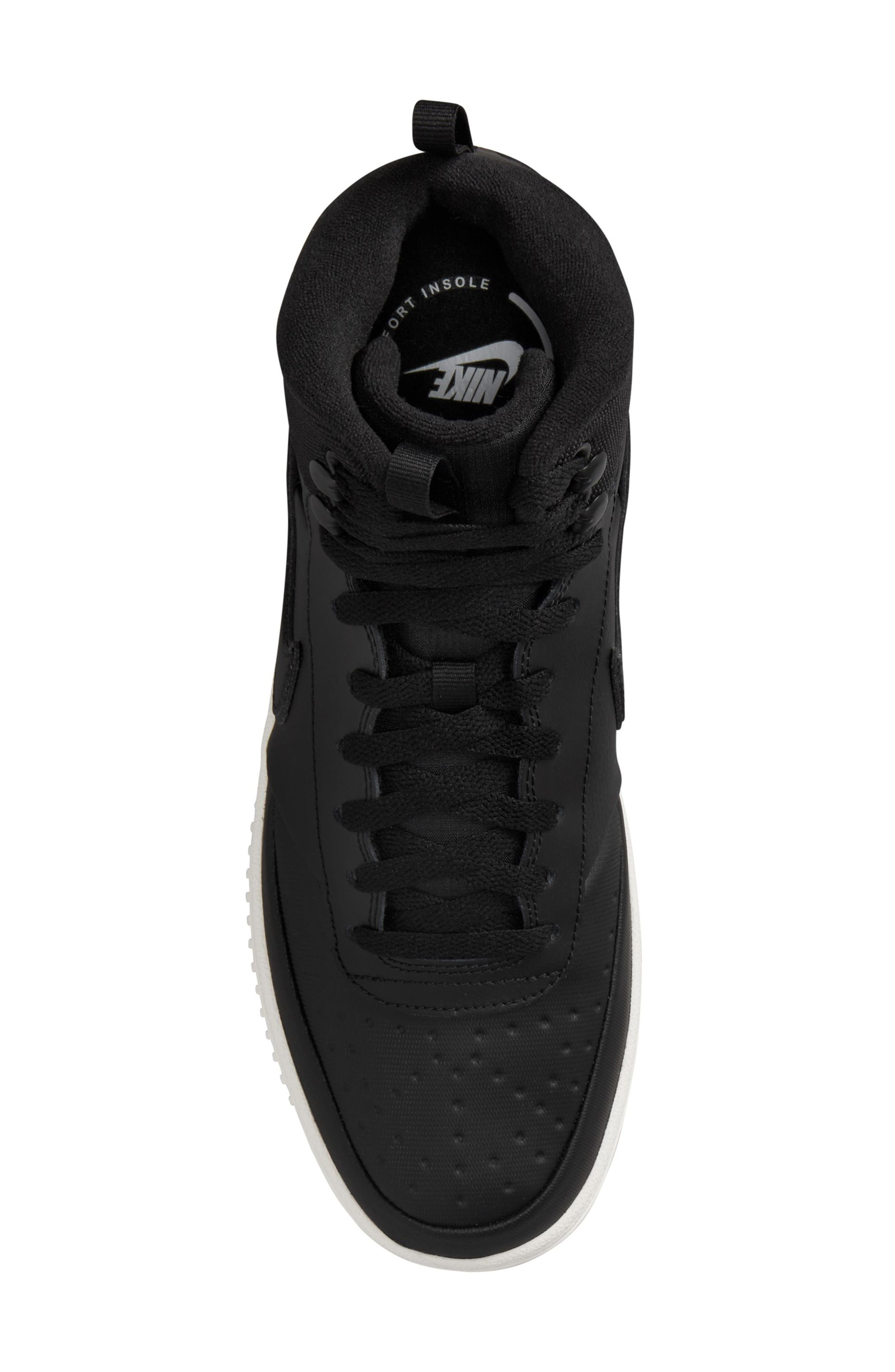 Nike Court Vision Mid Winter Sneaker, Alternate, color, Black/ Black/ Phantom