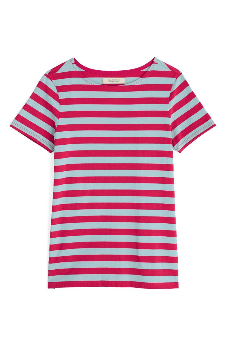 Seasalt Cornwall Sailor Stripe Organic Cotton T-Shirt, Alternate, color, Scallion Raspberry