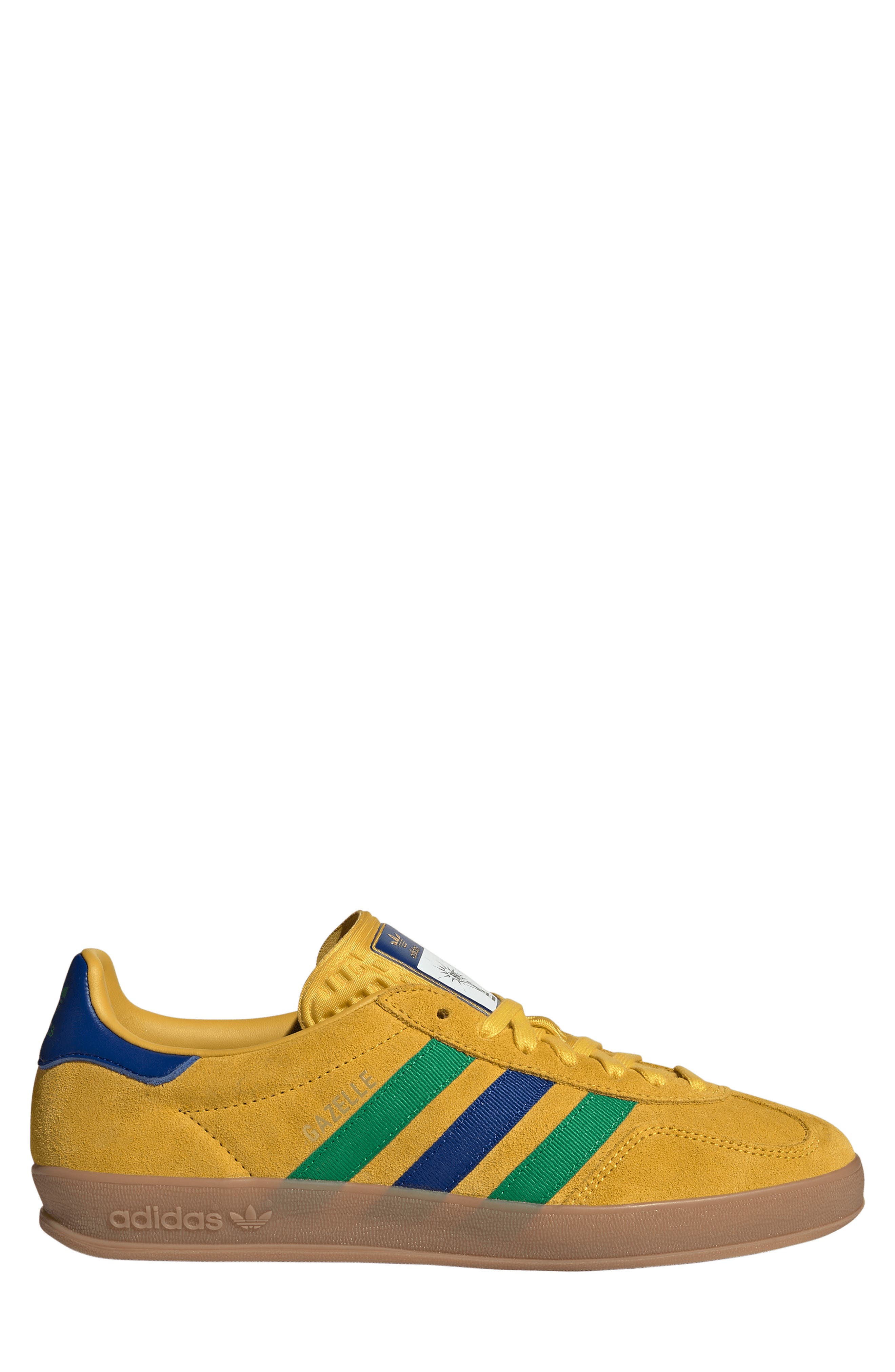x FIFA Gender Inclusive Gazelle Indoor Sneaker, Alternate, color, YELLOW/ ROYAL/ GREEN