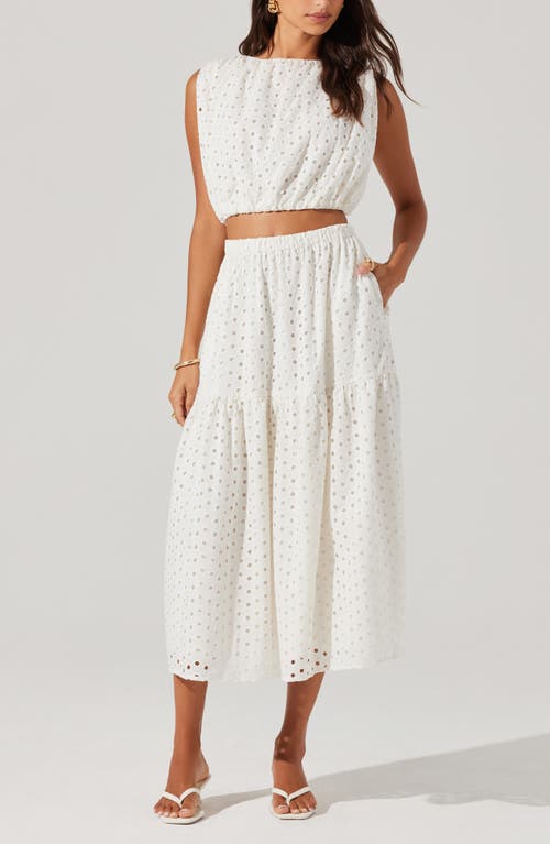 Astr The Label Nalley Eyelet Tiered Skirt With Pockets