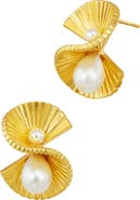 SAVVY CIE JEWELS Imitation Pearl Twist Stud Earrings