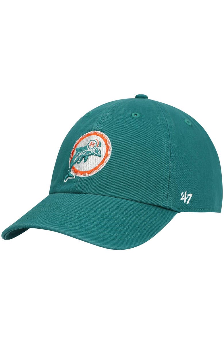 '47 Men's '47 Teal Miami Dolphins Clean Up Legacy Adjustable Hat, Main, color, Teal