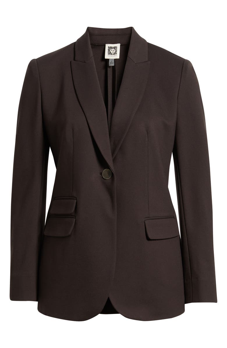 Anne Klein Stacked Pocket One-Button Blazer, Alternate, color, Deep Mahogany