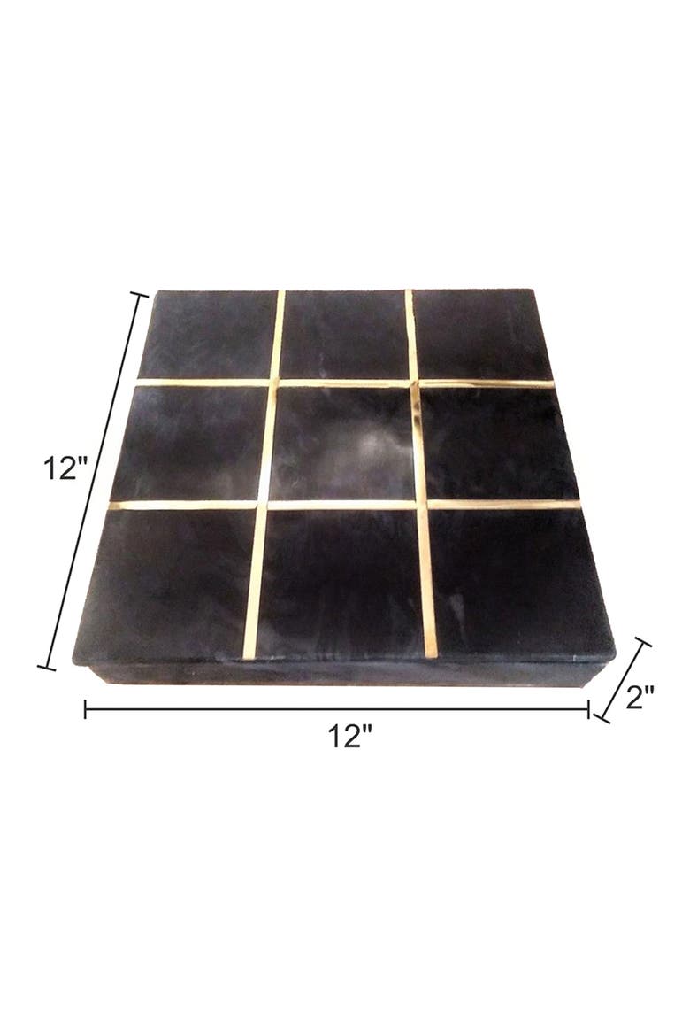 Marble Tic-Tac-Toe Game, Alternate, color, BLACK