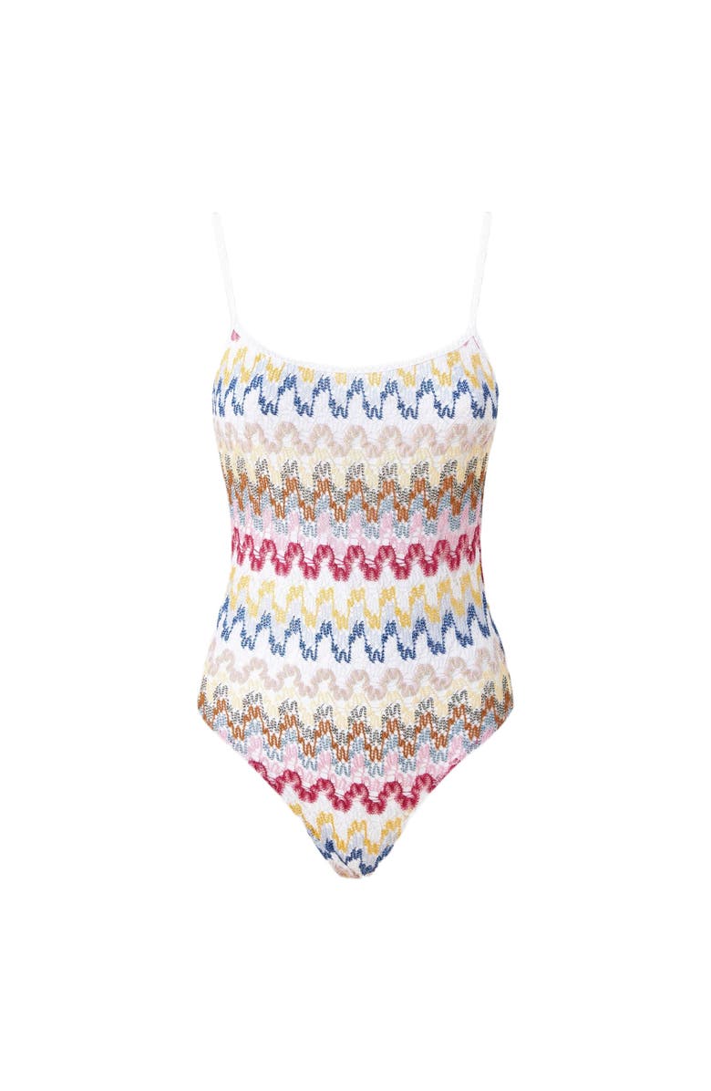 Missoni One-piece Swimsuit In Lamé Viscose Lace, Alternate, color, White Multi