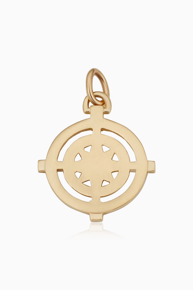14K Gold Compass Rose Pendant Charm, Alternate, color, Yellow Gold