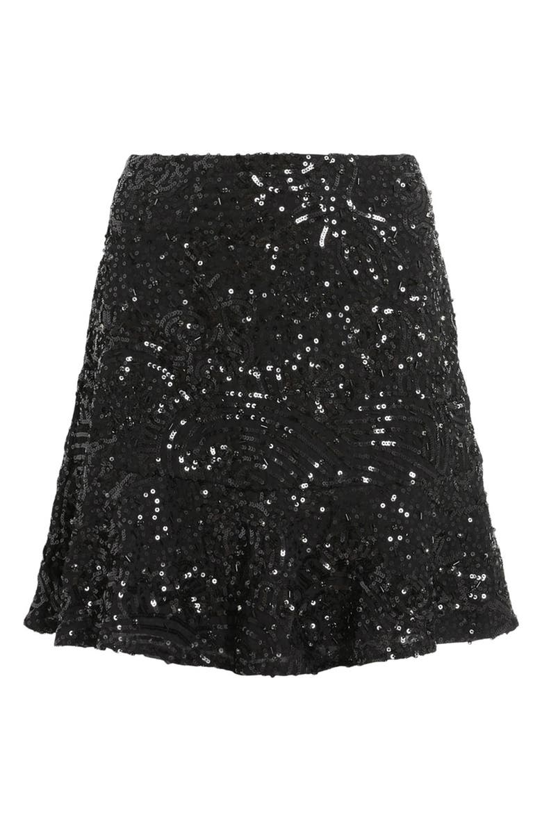 AllSaints Ivy Embellished Miniskirt, Alternate, color, Black