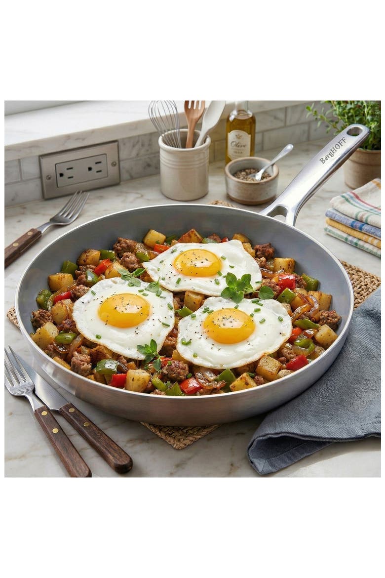 Belly Tri-Ply Stainless Steel Skillet, Alternate, color, STELLAR