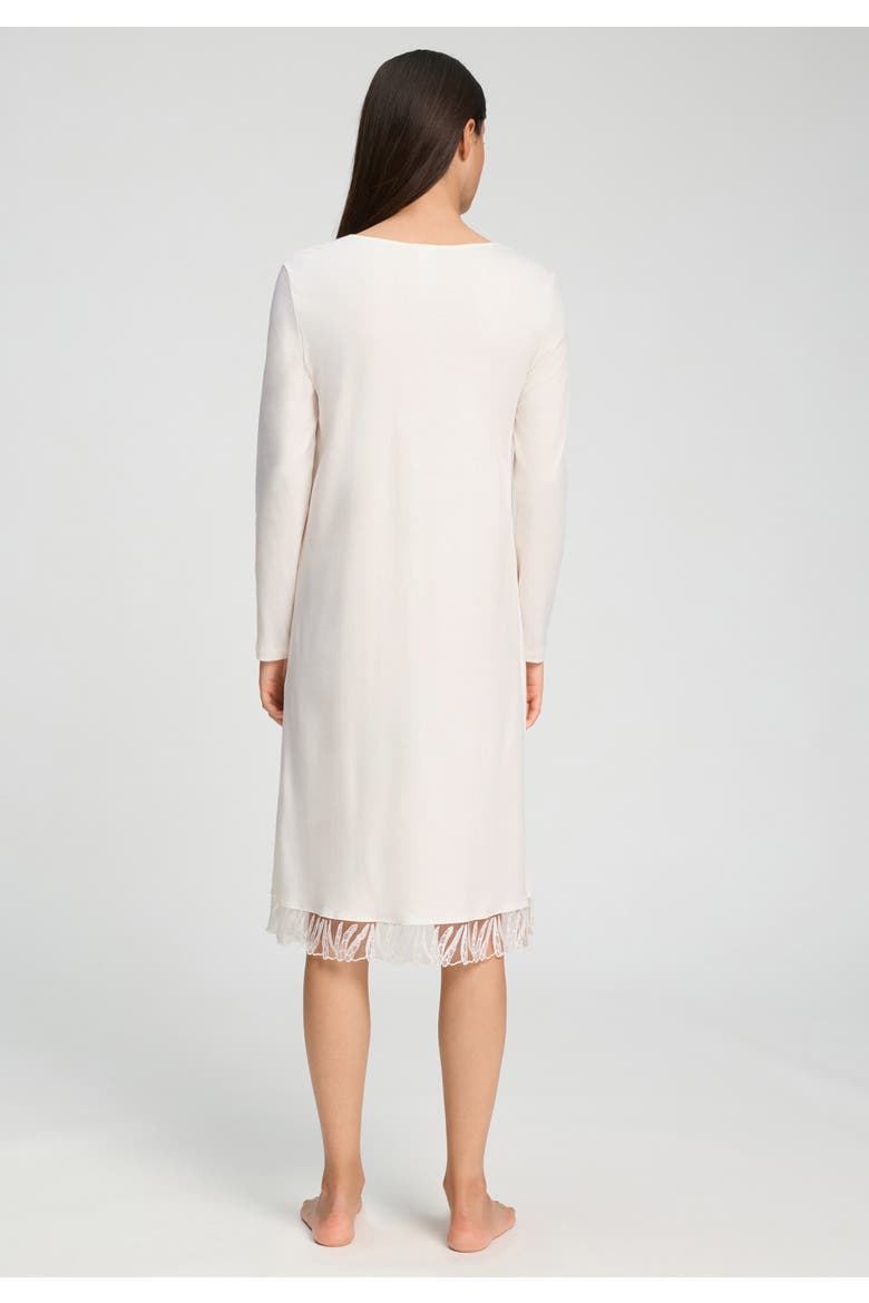 Rosaria Floral Embroidered Cotton Nightgown, Alternate, color, Off White