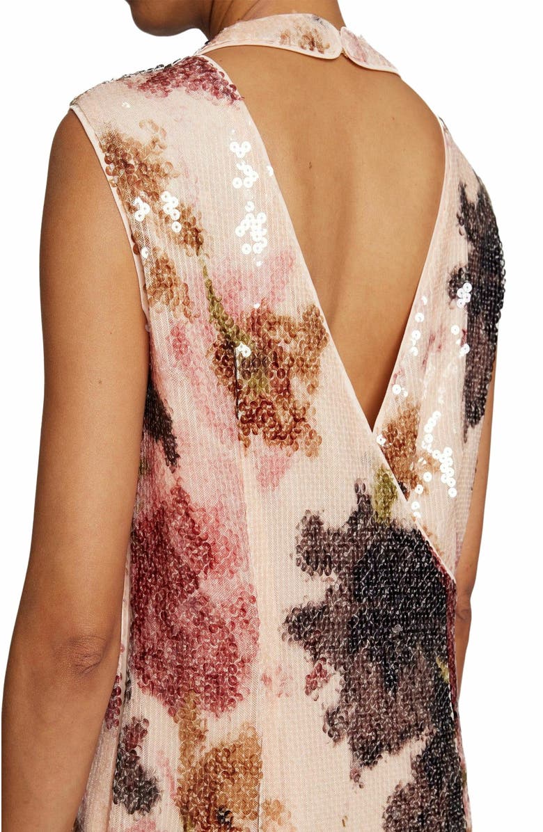 Santorelli Amina Sequined Mock Neck Shift Dress, Alternate, color,