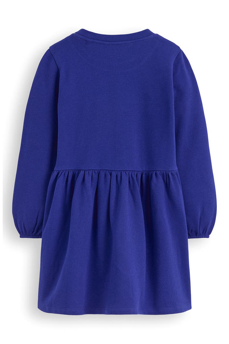Kids' Floral Appliqué Long Sleeve Cotton Sweatshirt Dress, Alternate, color, SAPPHIRE BLUE FLOWER