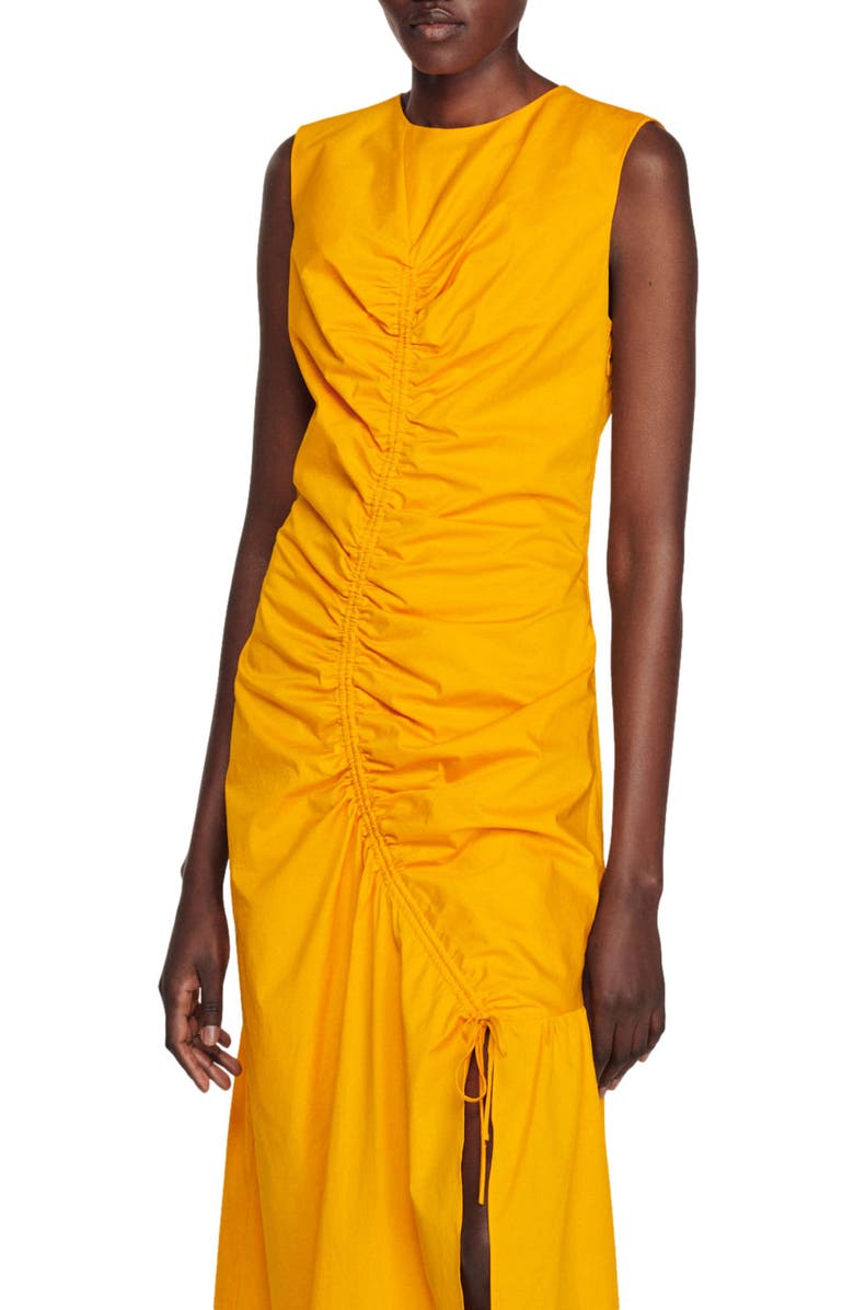 SANDRO Rosie Midi Dress, Alternate, color, Orange Acide