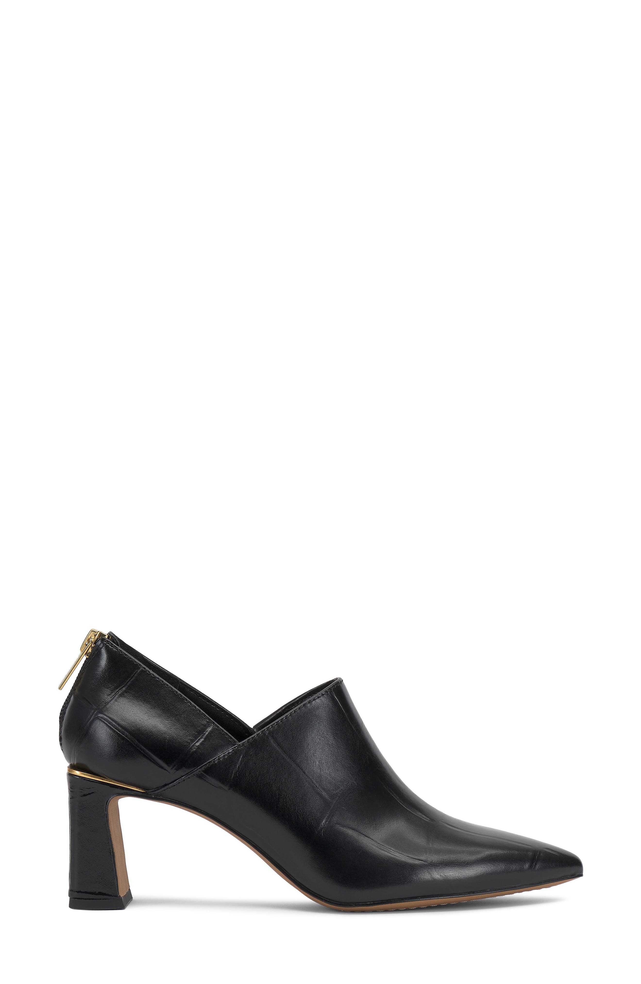 Vince Camuto Haiden Block Heel Bootie, Alternate, color, Black Embossed Leather