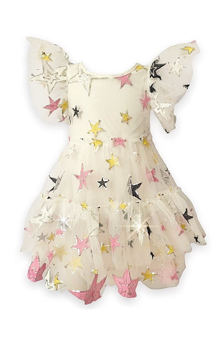 Lola + The Boys Super Star Party Dress, Main, color, White
