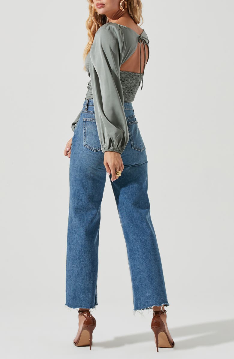 ASTR the Label Milkmaid Tie Back Blouse, Alternate, color, 