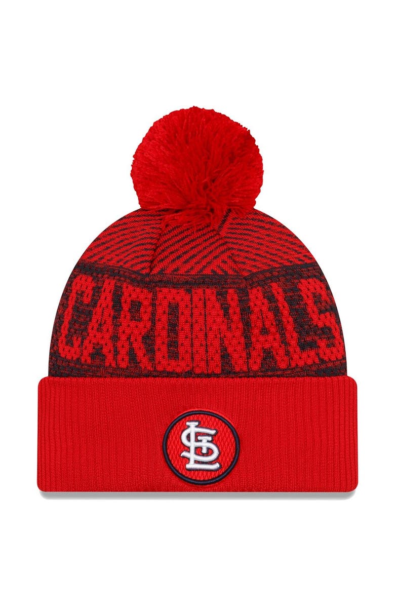 New Era Men's New Era Red St. Louis Cardinals Authentic Collection Sport Cuffed Knit Hat with Pom, Main, color, Red