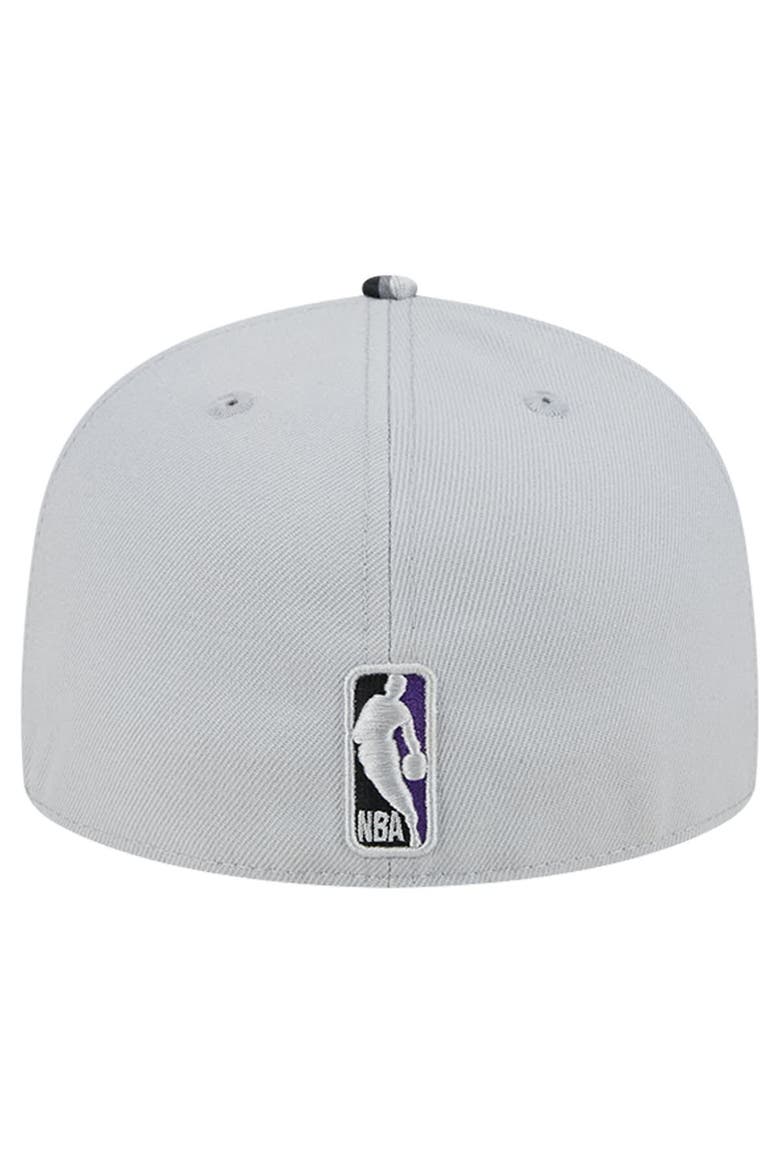 Men's New Era Gray Sacramento Kings Active Color Camo Visor 59FIFTY Fitted Hat, Alternate, color, Gray