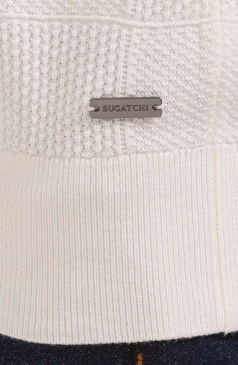 Bugatchi Checkerboard Stitch Polo Sweater, Alternate, color, Chalk