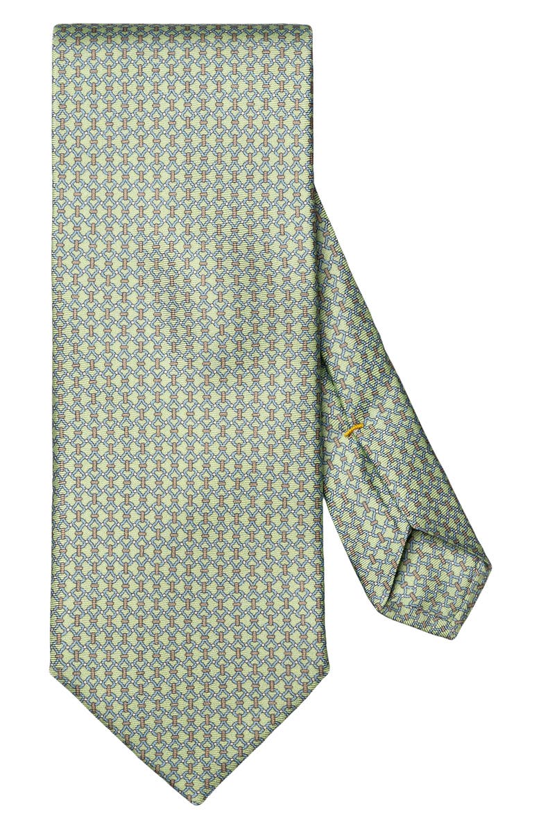 Eton Chain Pattern Silk Tie, Main, color, Light Green