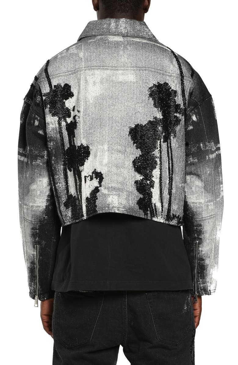 PURPLE BRAND Carpenter Beaded Denim Jacket, Alternate, color, Black