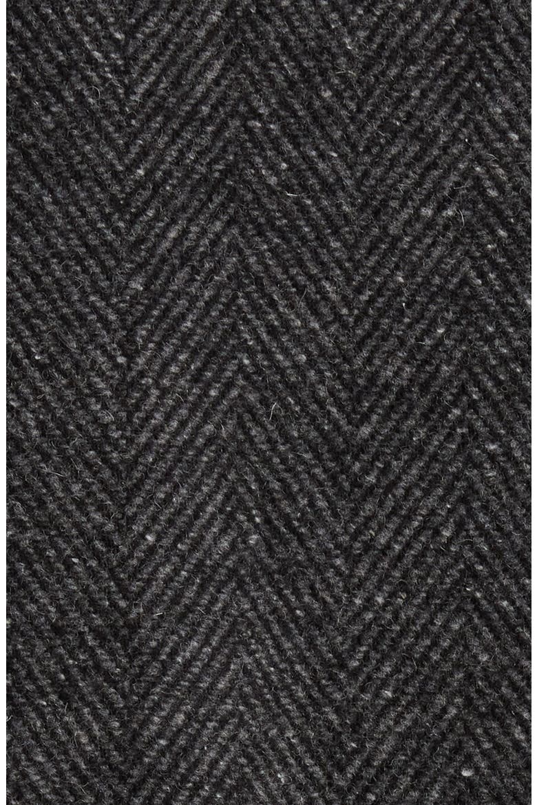 Balmacaan Herringbone Recycled Wool Blend Coat, Alternate, color, HEATHER CHARCOAL