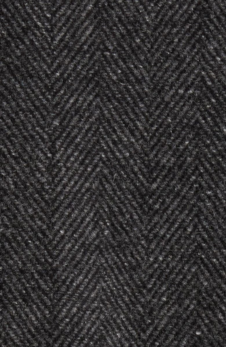 Vince Balmacaan Herringbone Recycled Wool Blend Coat, Alternate, color, Heather Charcoal