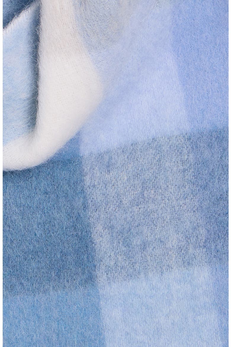 Vally Plaid Alpaca, Wool & Mohair Blend Scarf, Alternate, color, LIGHT BLUE/ WHITE/ POWDER BLUE