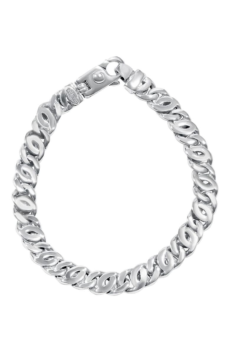 Bliss Diamond Men's Marine Link Platinum 52 grams 6.5mm Bracelet 8.25", Main, color, 