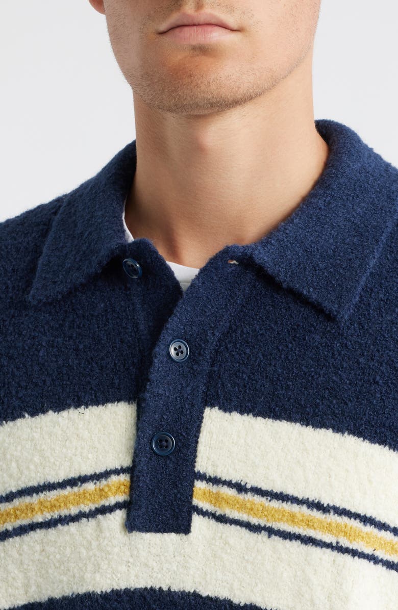 BP. Stripe Oversize Polo Sweater, Alternate, color, Navy Chad Stripe