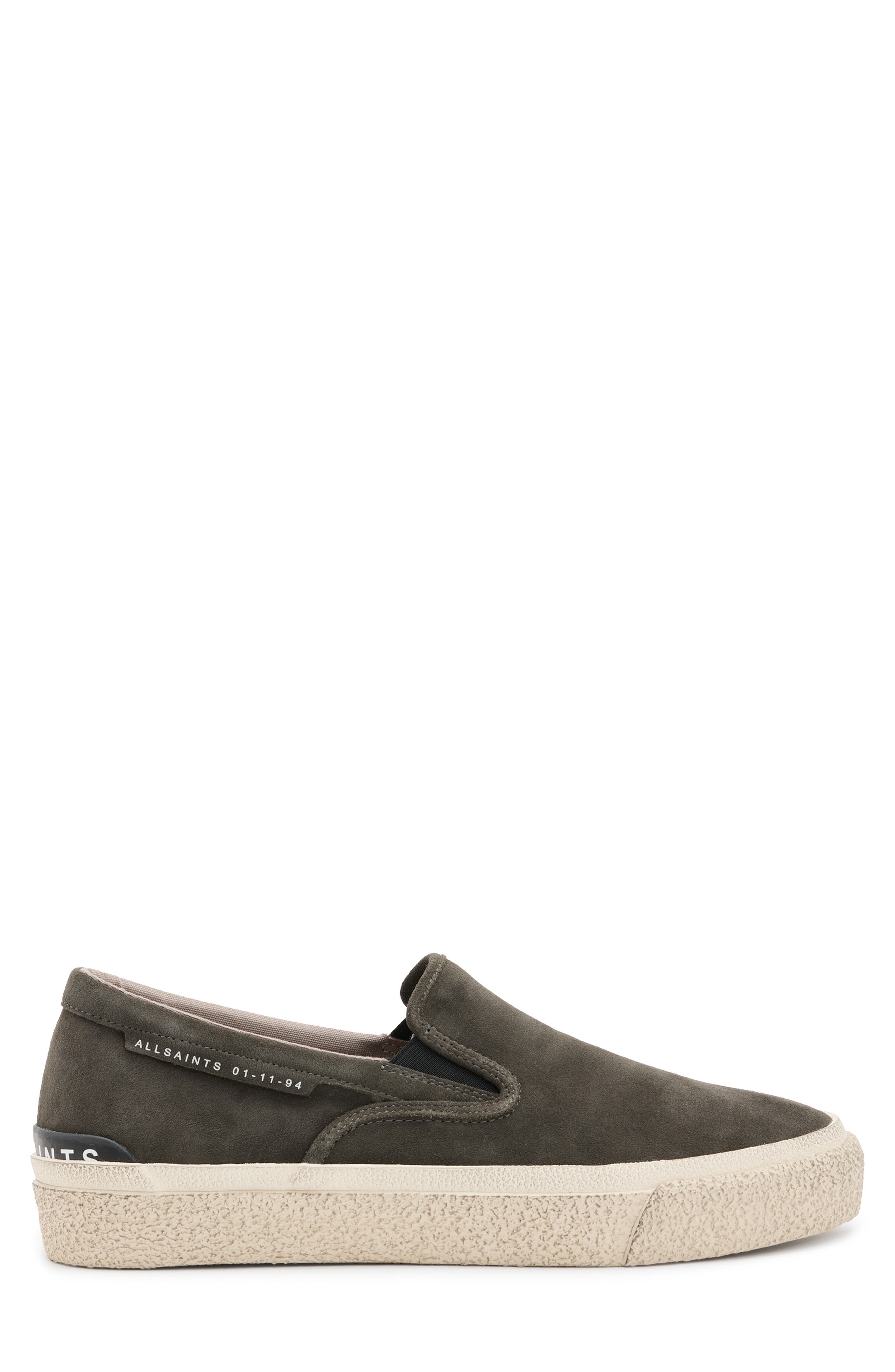 AllSaints Suede Slip-On Sneaker, Main, color, 