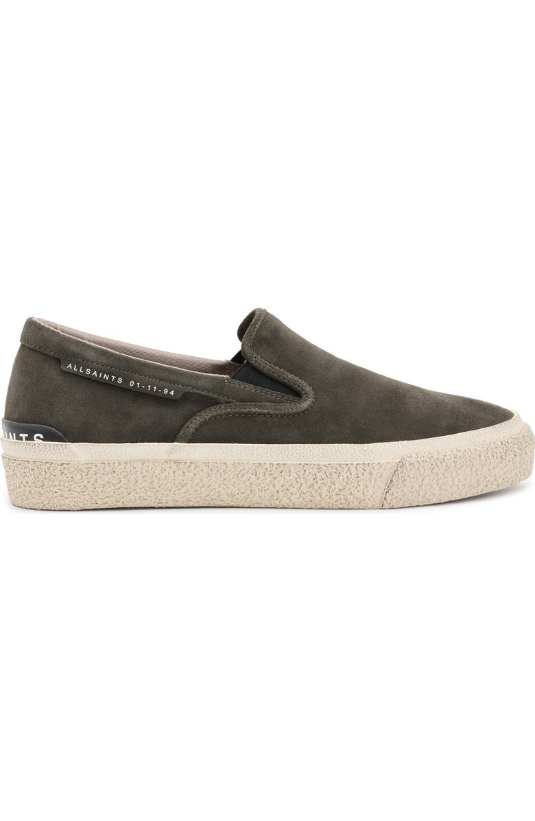 AllSaints Suede Slip-On Sneaker, Main, color,