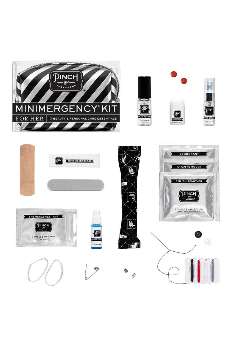 'Candy Striper' Minimergency Kit, Alternate, color, BLACK/ SILVER STRIPE