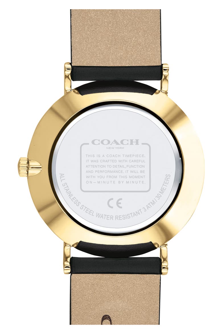 Perry Leather Strap Watch, 36mm, Alternate, color, BLACK