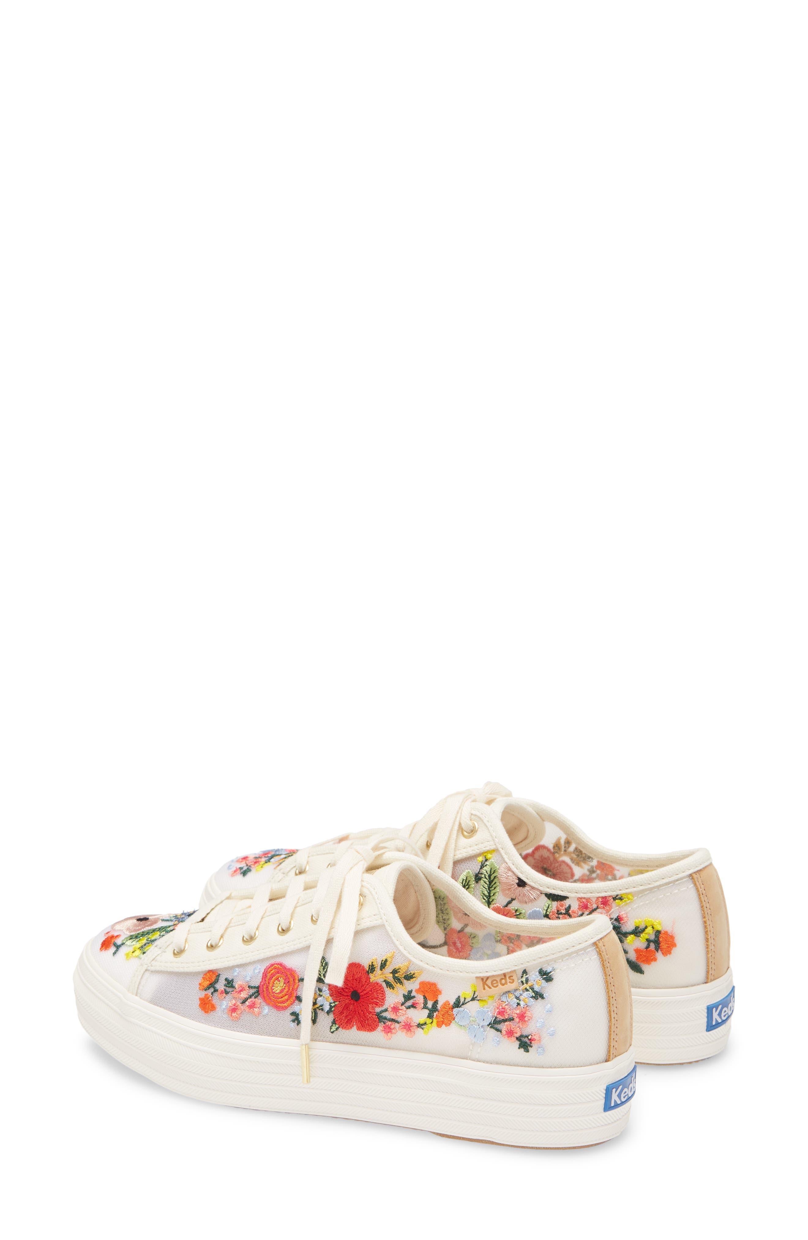 Keds<sup>®</sup> x Rifle Paper Co. Triple Kick Floral Embroidered Mesh Sneaker, Alternate, color, 