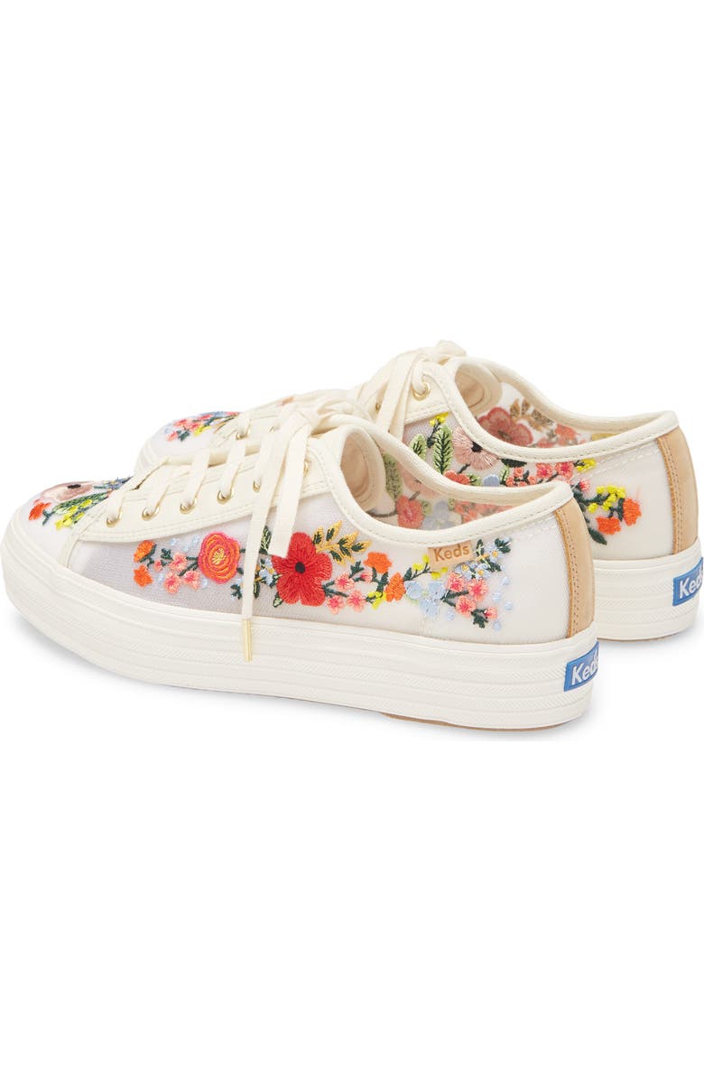 Keds<sup>®</sup> x Rifle Paper Co. Triple Kick Floral Embroidered Mesh Sneaker, Alternate, color,