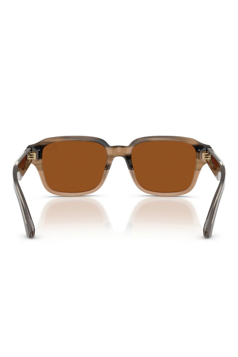 53mm Square Sunglasses, Alternate, color, STRIPED BEIGE / DARK BROWN